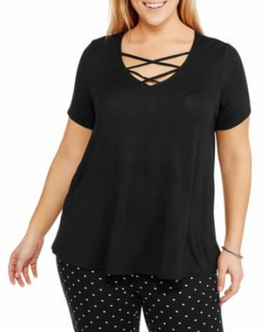 Women's Plus Cross-Front Boho Jeggin Tee
